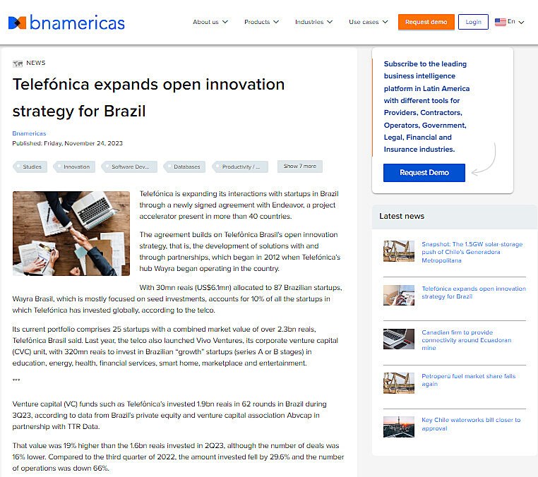 Telefnica expands open innovation strategy for Brazil